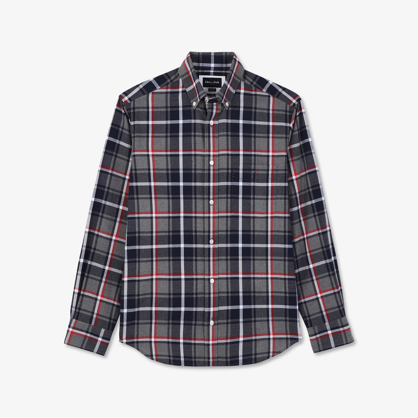 Red shirt with a chequered pattern