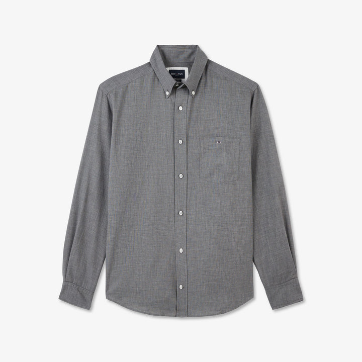 Chemise grise à micro-carreaux