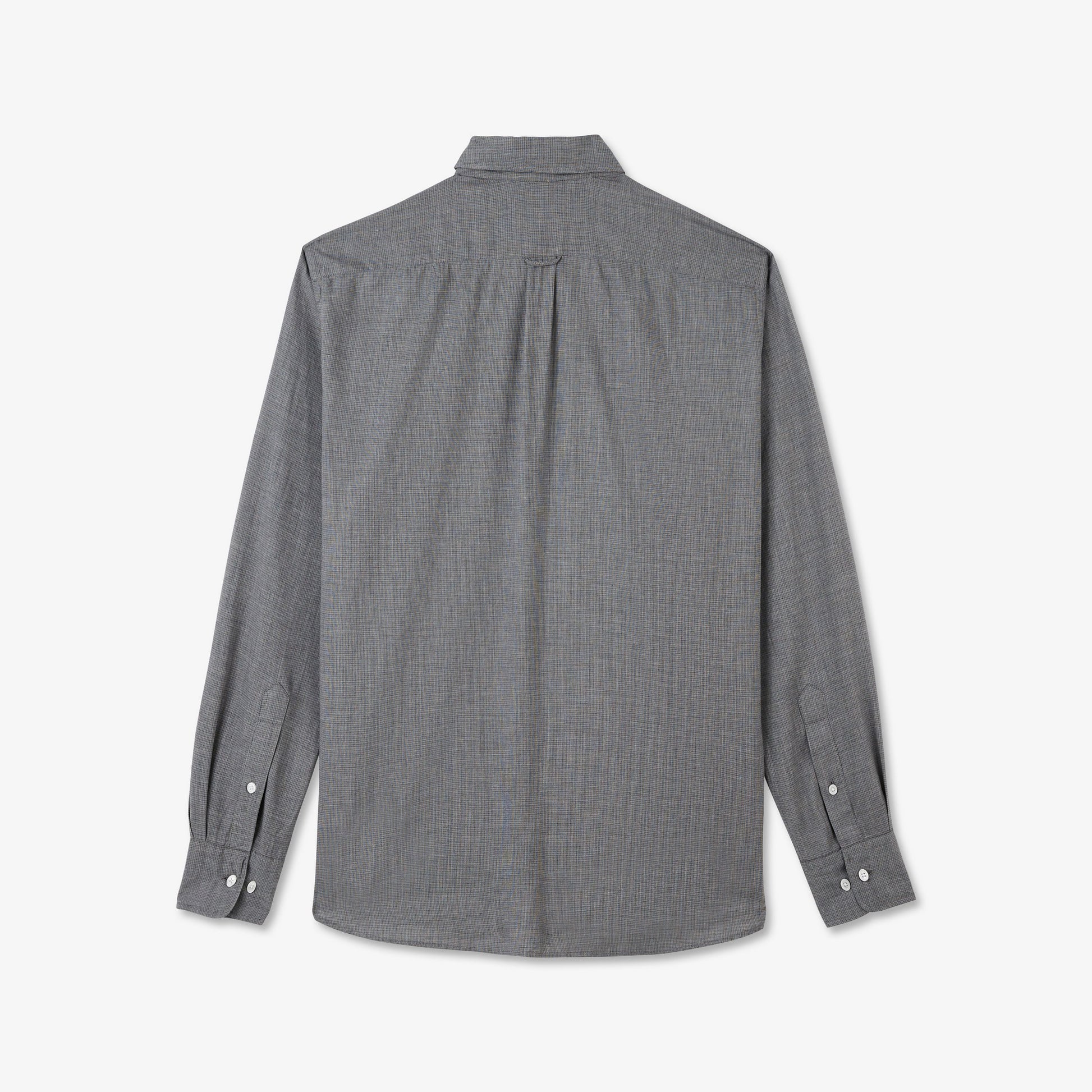 Chemise grise à micro-carreaux