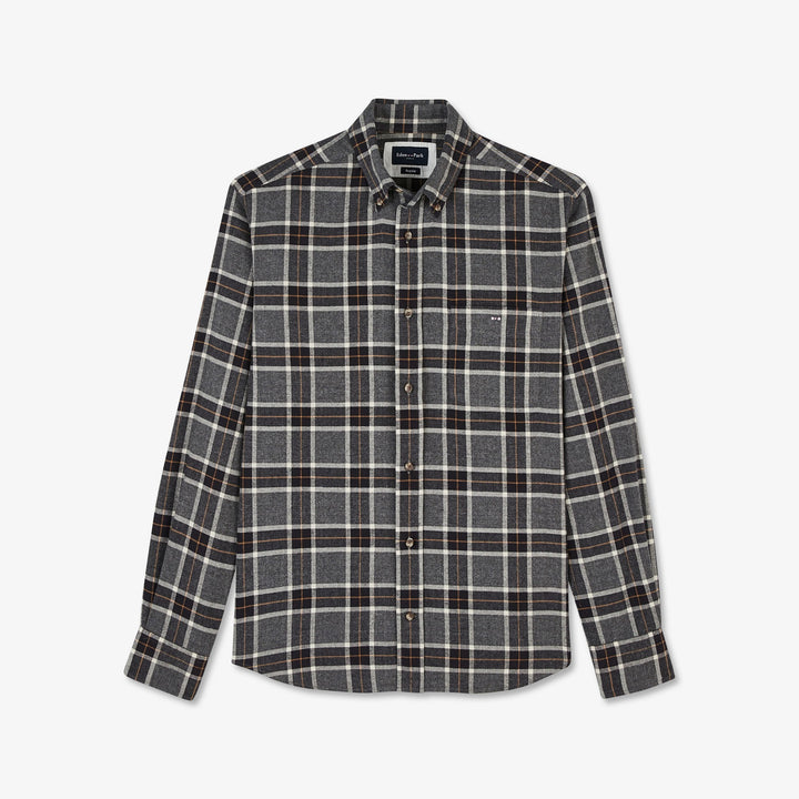 Chemise en flanelle noire à carreaux