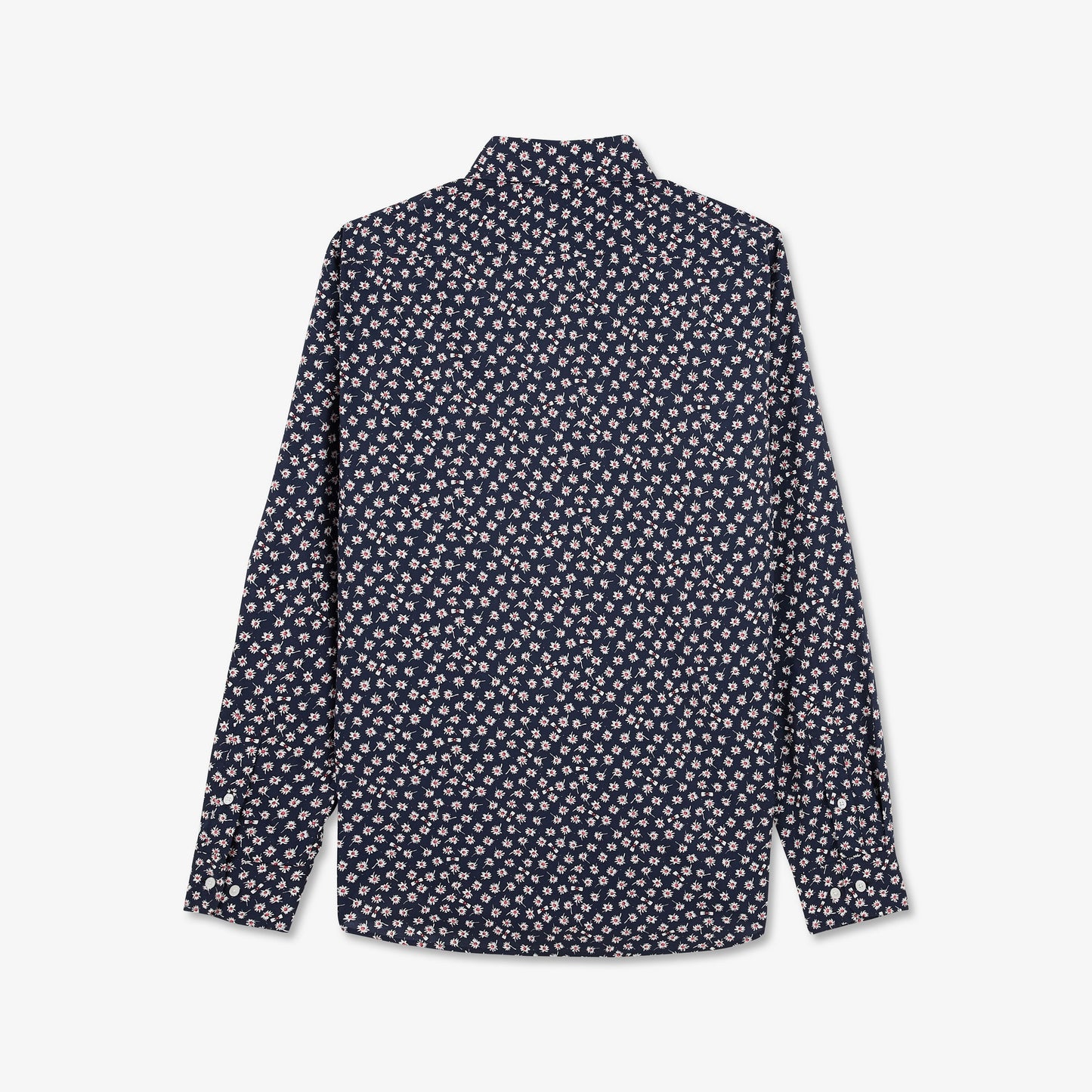 Chemise bleu marine imprimé exclusif fleuri