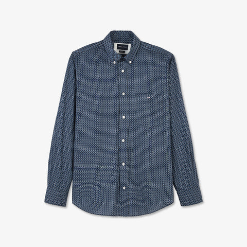 Grey shirt with geometric micro-motif - Image 2