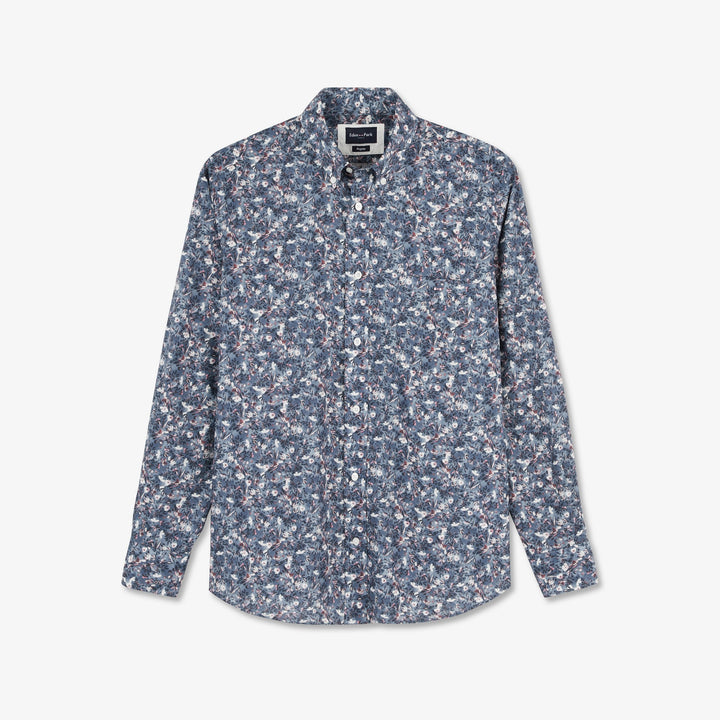 Chemise bleu foncé imprimé exclusif fleuri
