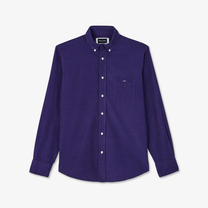 Chemise violette unie en velours