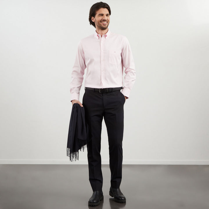 Chemise rose droite unie