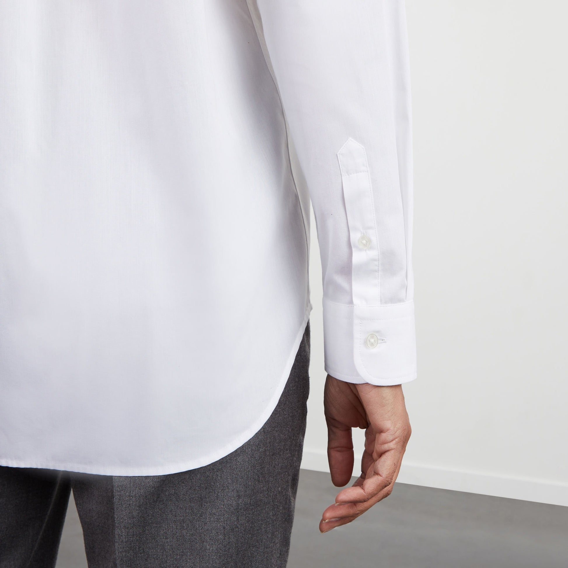Chemisier blanc uni en popeline
