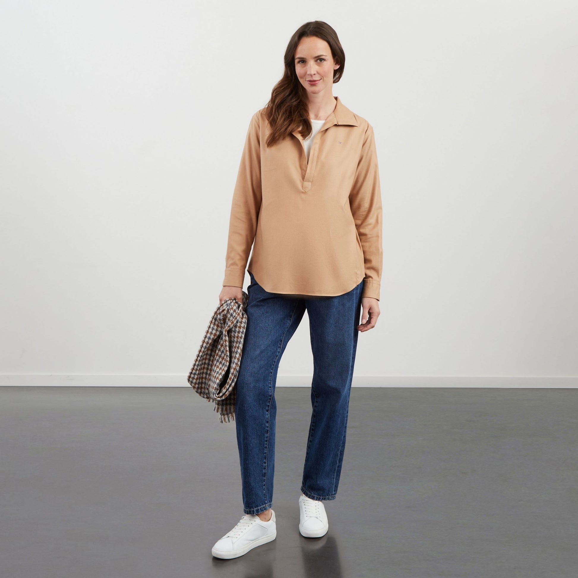 Chemisier beige uni