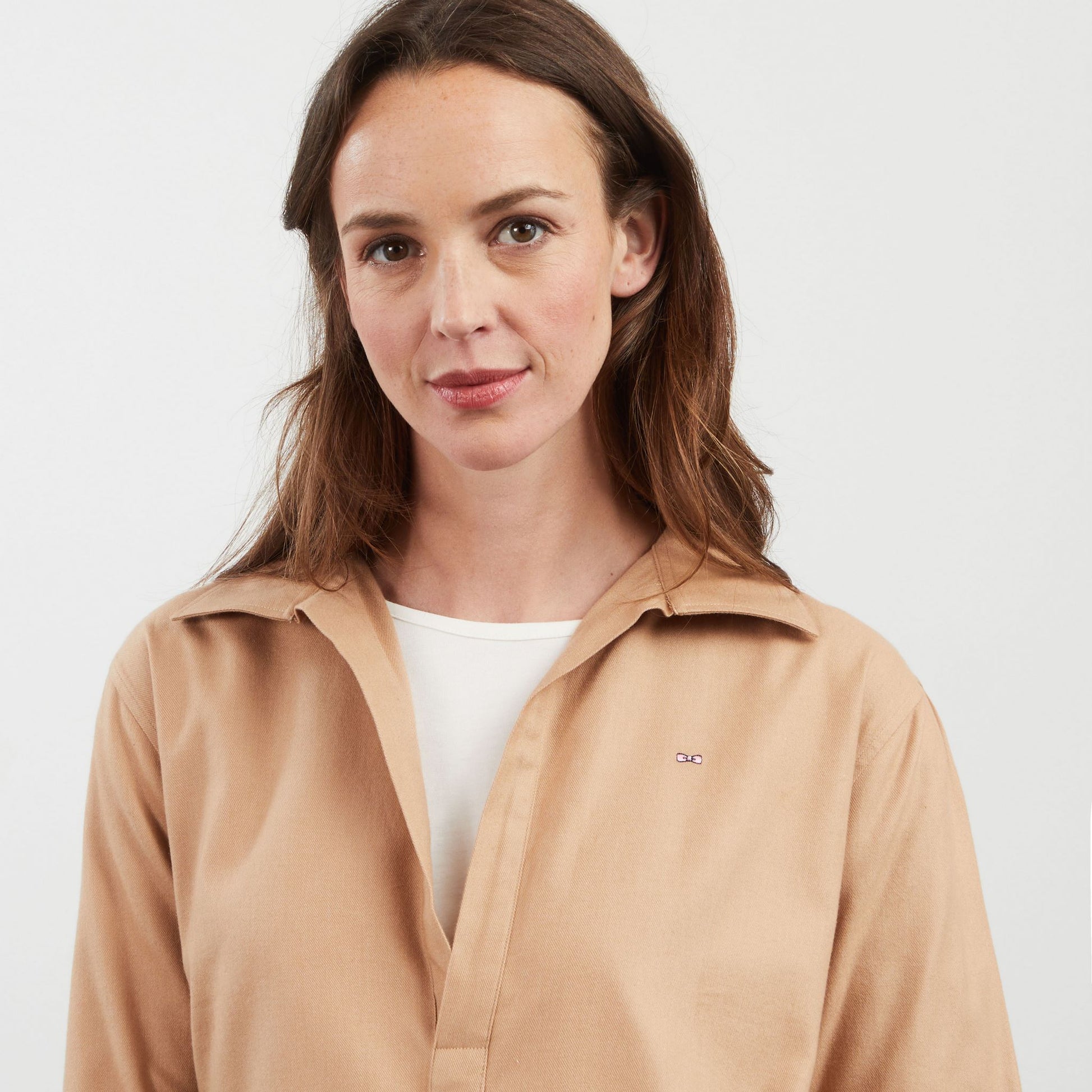 Chemisier beige uni