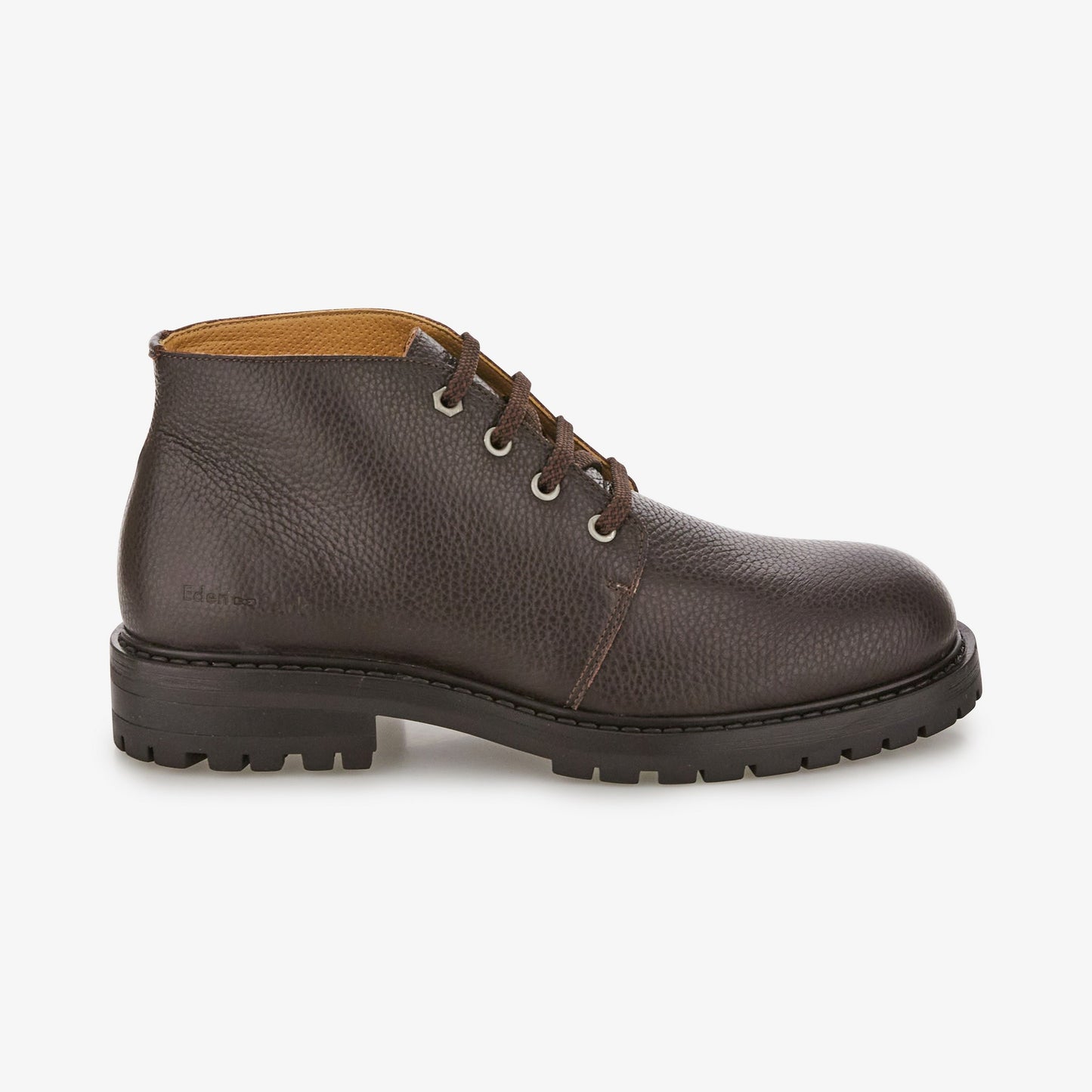 Derbies marrons en cuir grainé