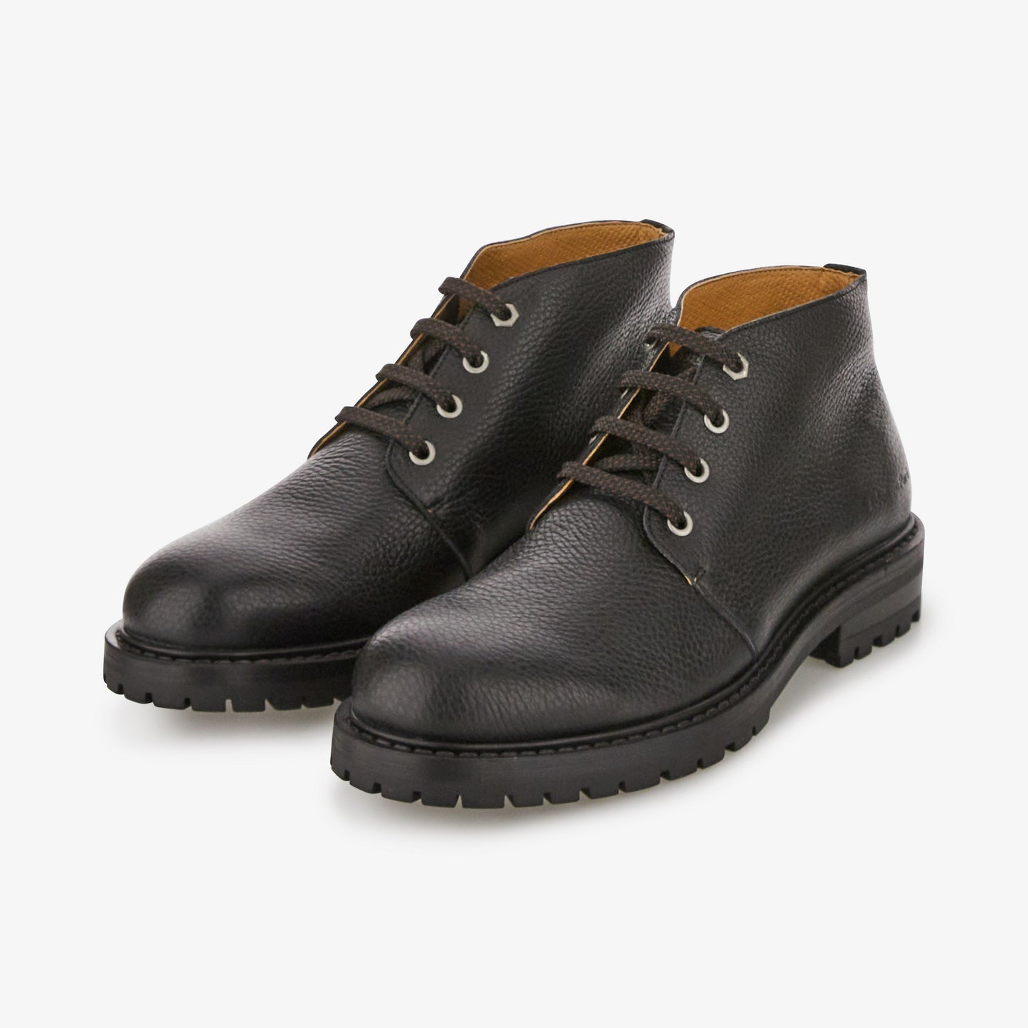Derbies noires en cuir grainé