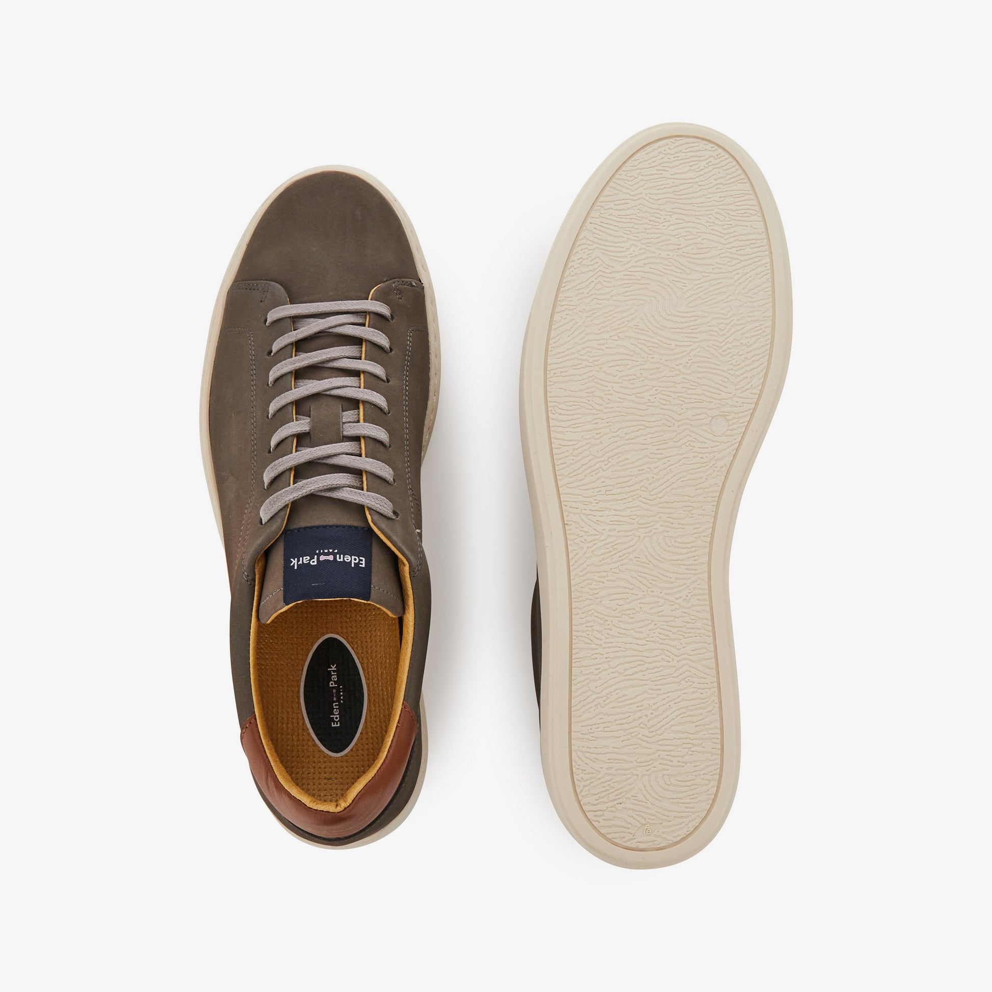 Baskets gris foncé en cuir