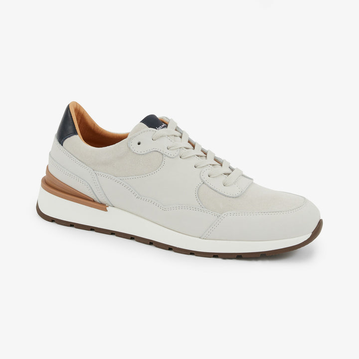 Baskets blanches tricolores en cuir