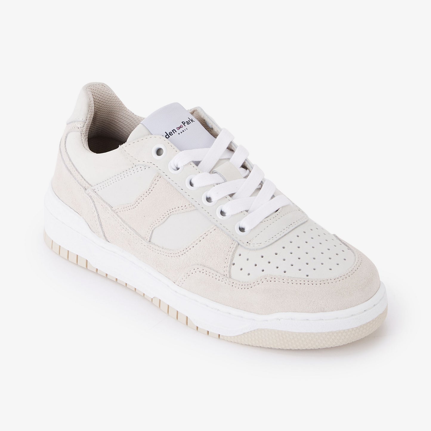 Tennis en cuir suédé écru