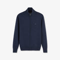 Cardigan bleu marine zippé à col montant