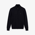 Cardigan bleu foncé zippé à col montant