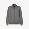 Cardigan gris zippé à col montant