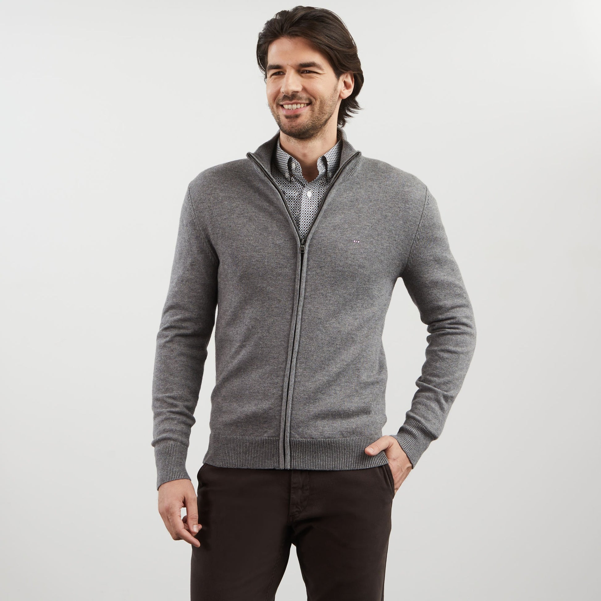 Cardigan online gris homme