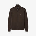 Cardigan marron foncé zippé à col montant