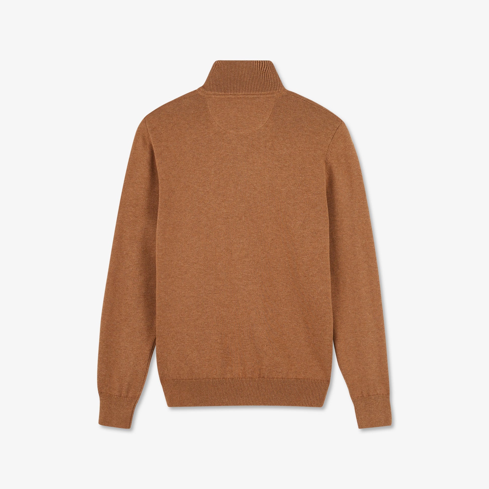 Cardigan marron zippé à col montant