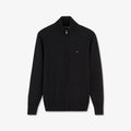 Cardigan noir zippé à col montant