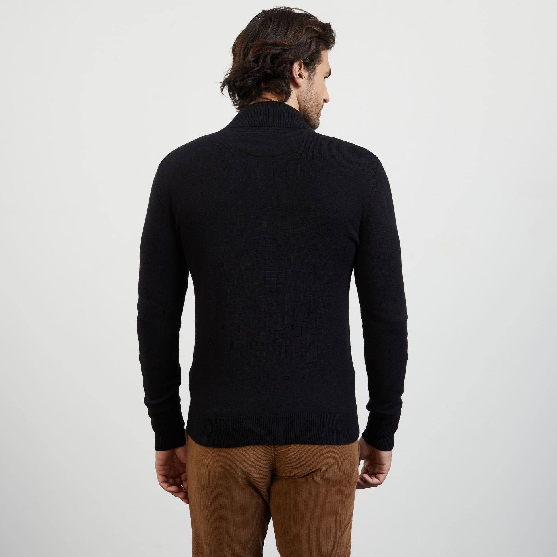 Cardigan noir zippé à col montant