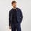 Cardigan bleu marine zippé en maille gaufrée