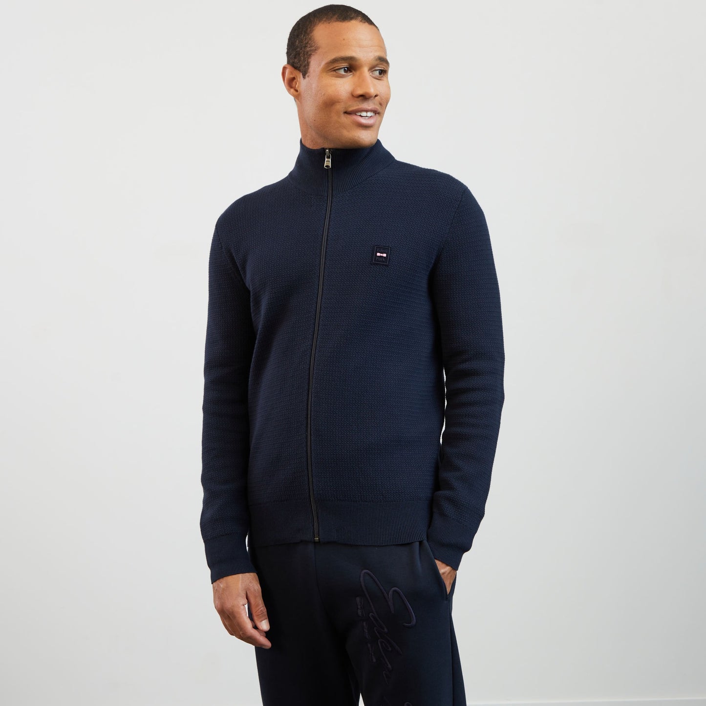 Cardigan bleu marine zippé