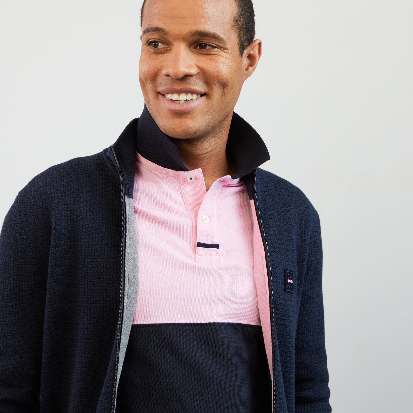 Cardigan bleu marine zippé