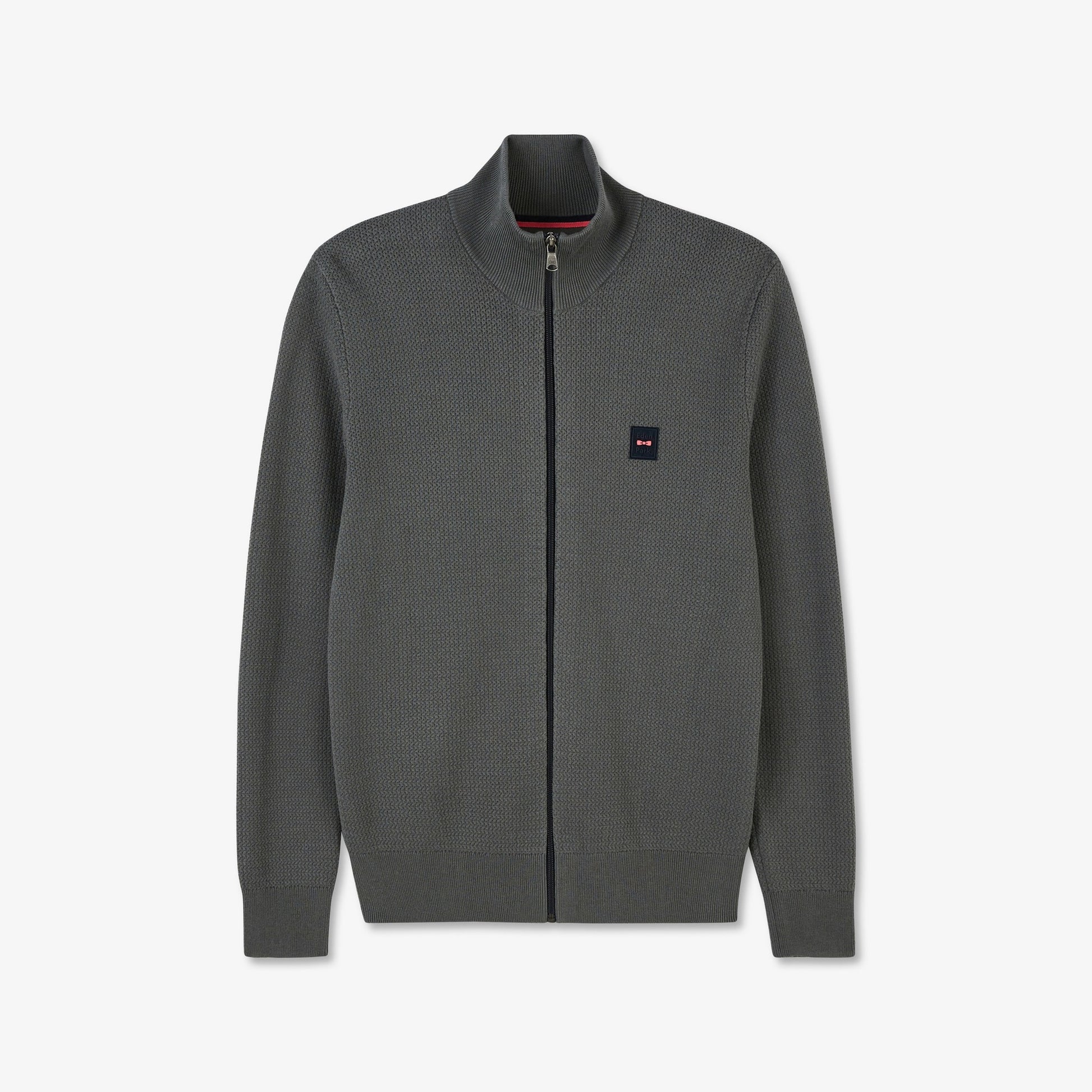 Cardigan kaki zippé