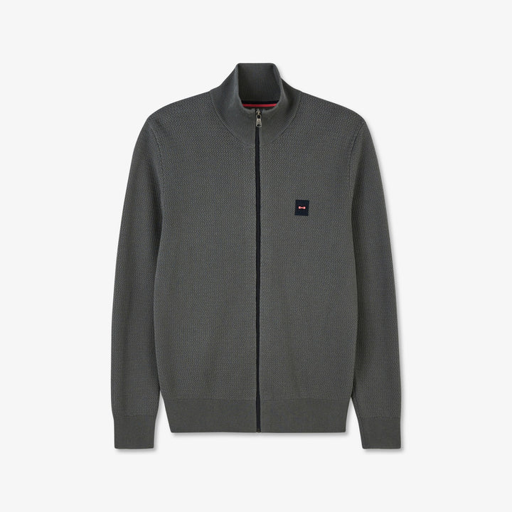 Cardigan kaki zippé