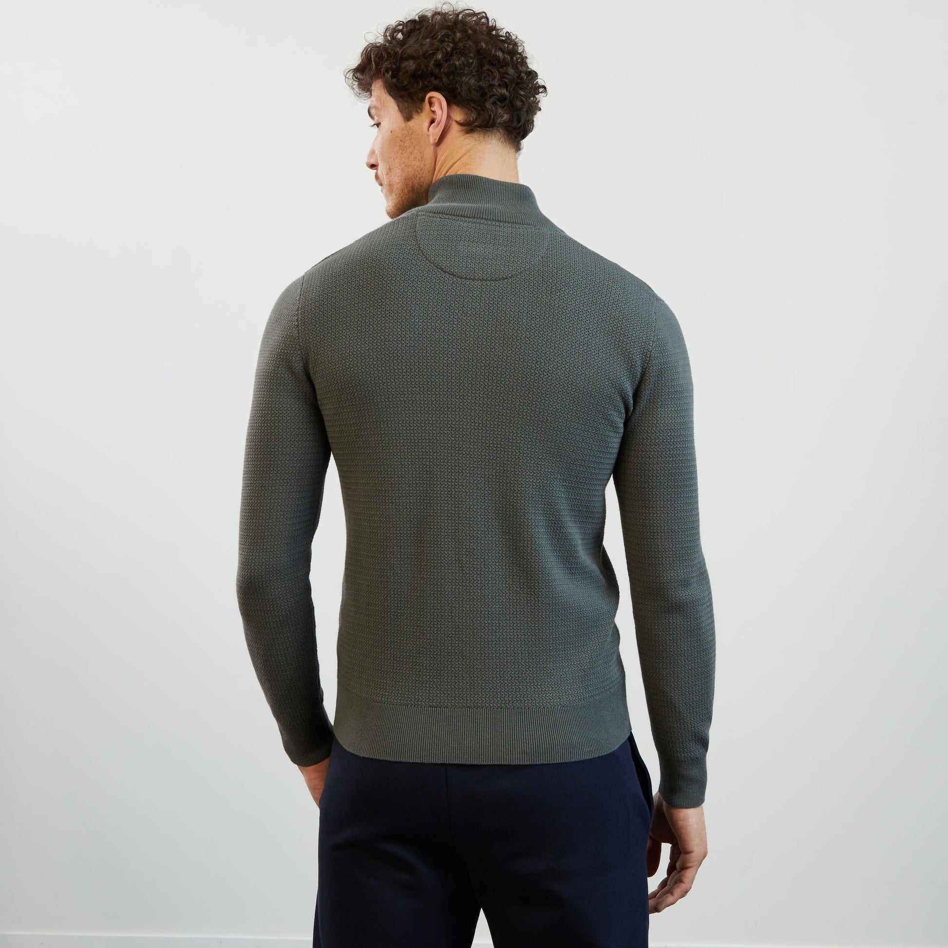 Cardigan kaki zippé