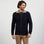 Cardigan bleu foncé zippé en maille côtelée