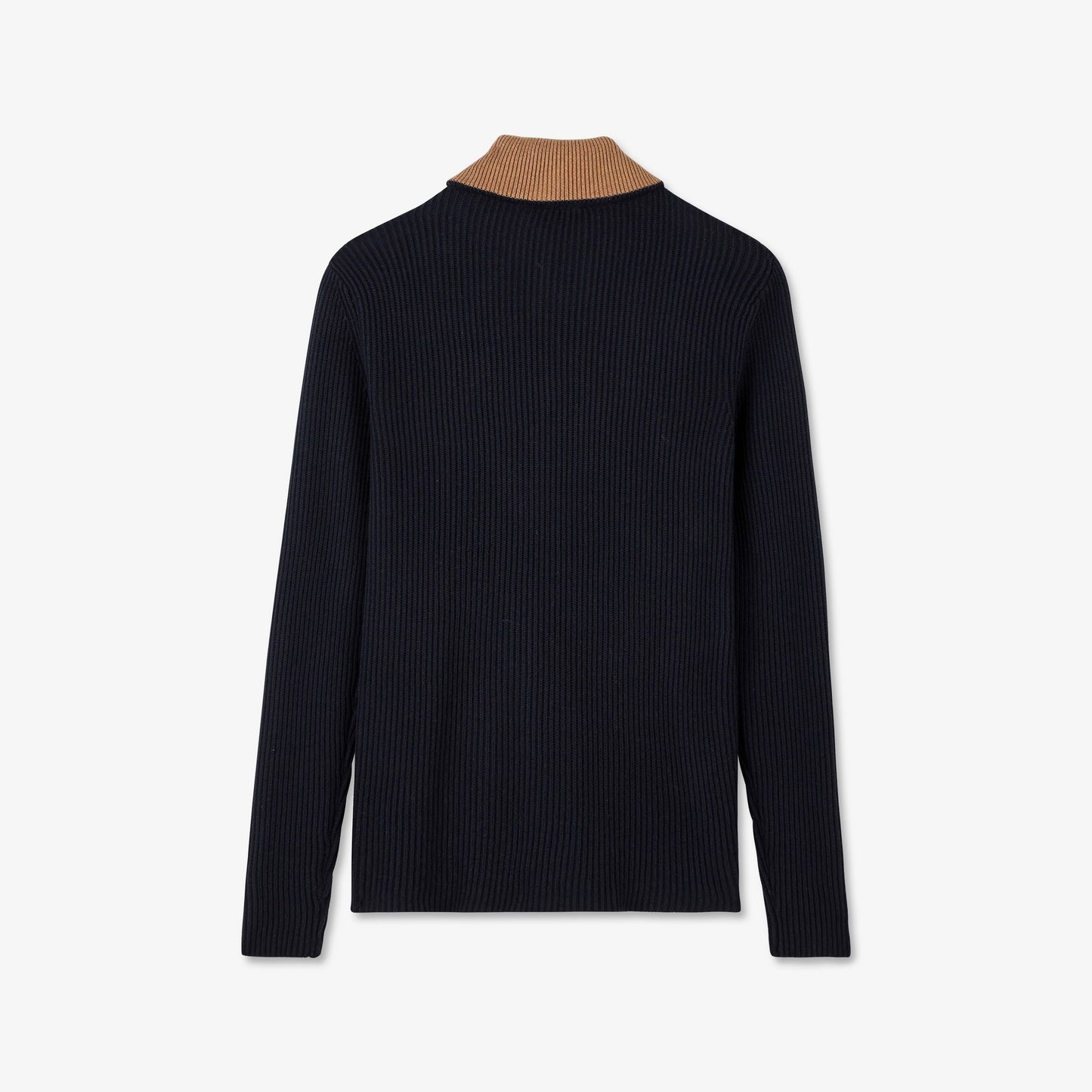 Cardigan bleu foncé zippé en maille côtelée