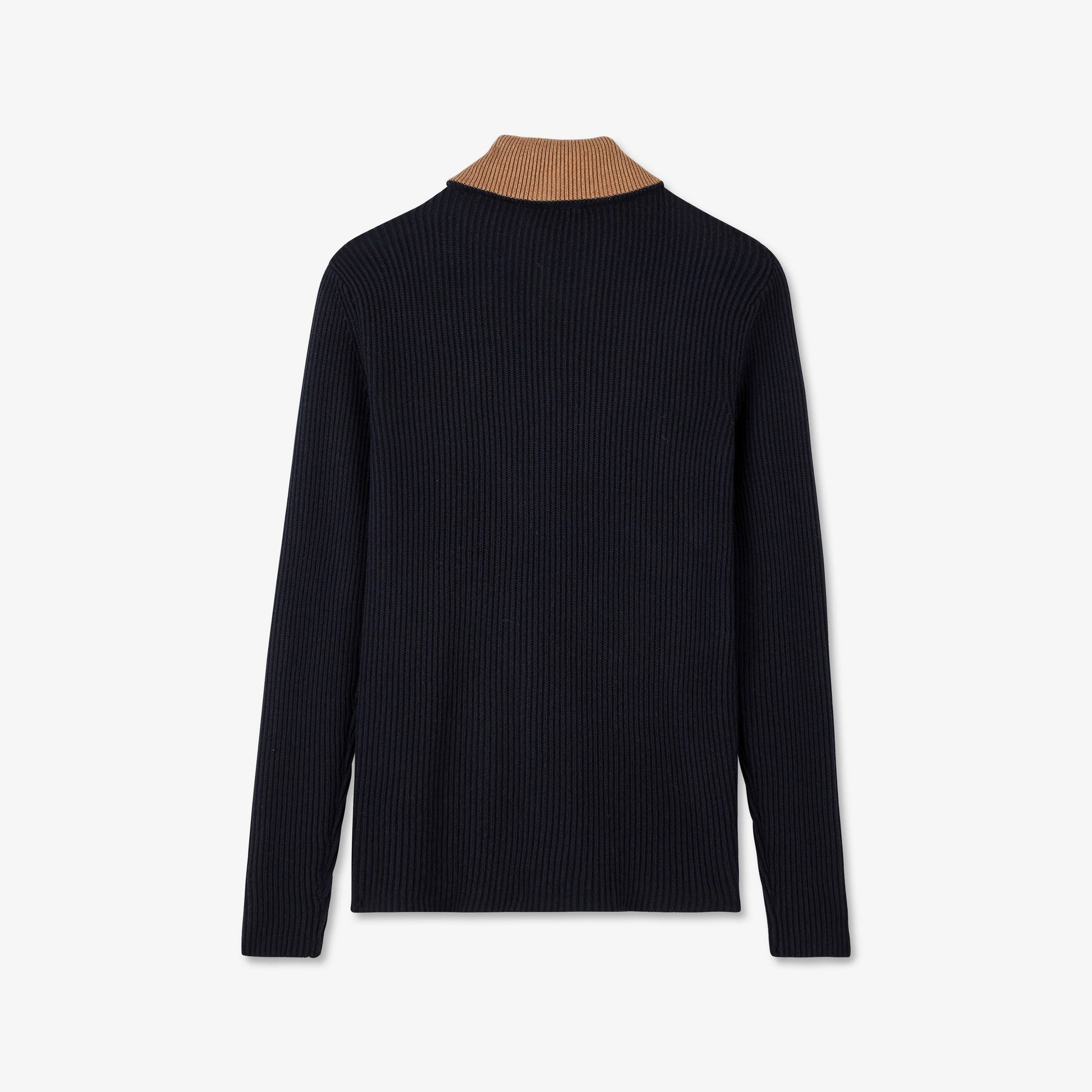 Cardigan bleu foncé zippé en maille côtelée