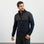 Cardigan gris foncé colorblock zippé en jeu de mailles
