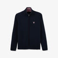 Cardigan bleu foncé zippé en jeu de mailles