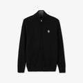 Cardigan noir zippé en jeu de mailles