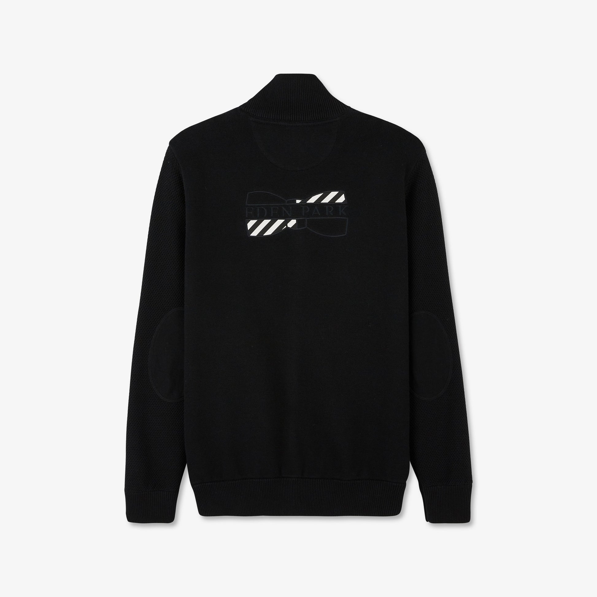 Cardigan noir zippé en jeu de mailles