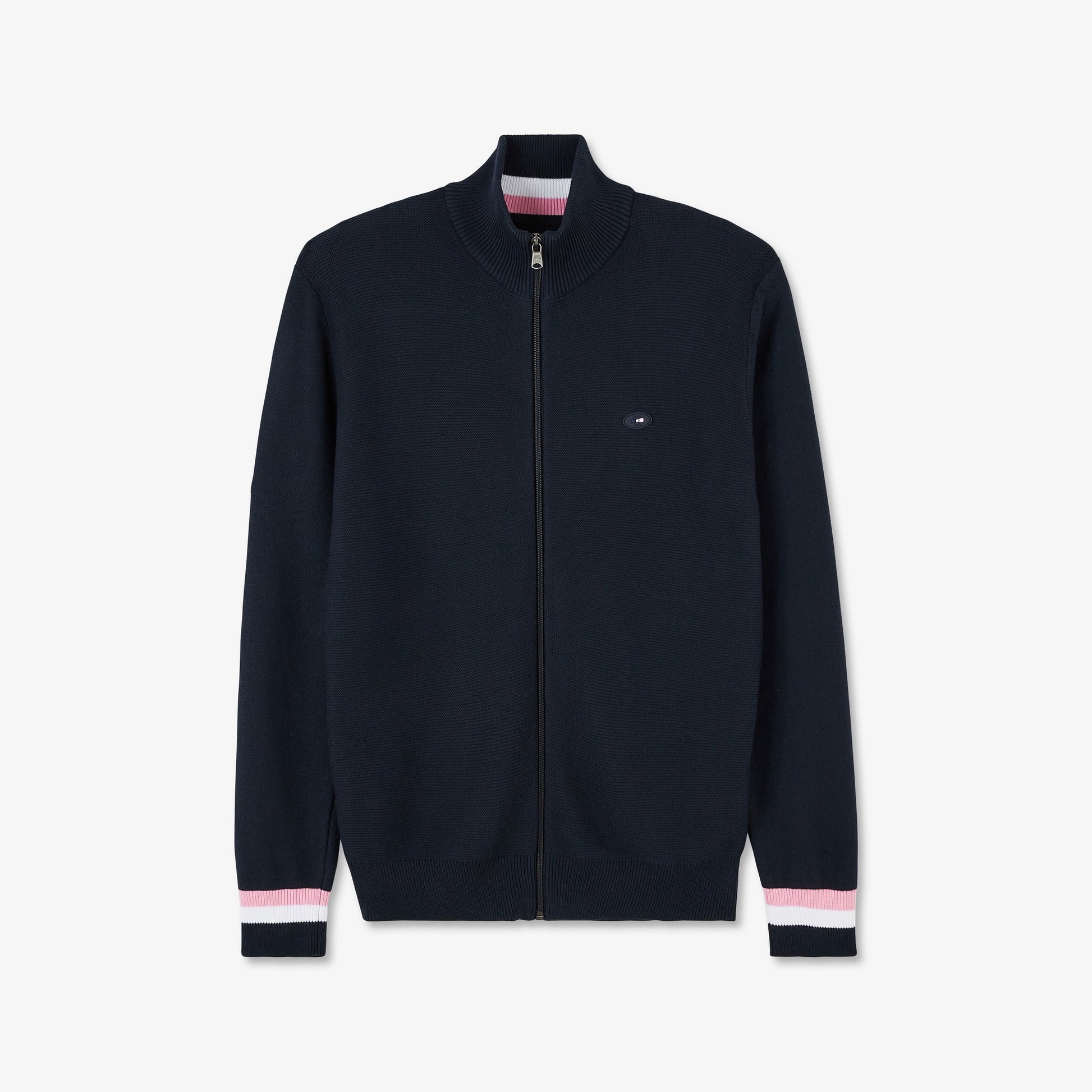 Cardigan bleu marine avec dos tricolore