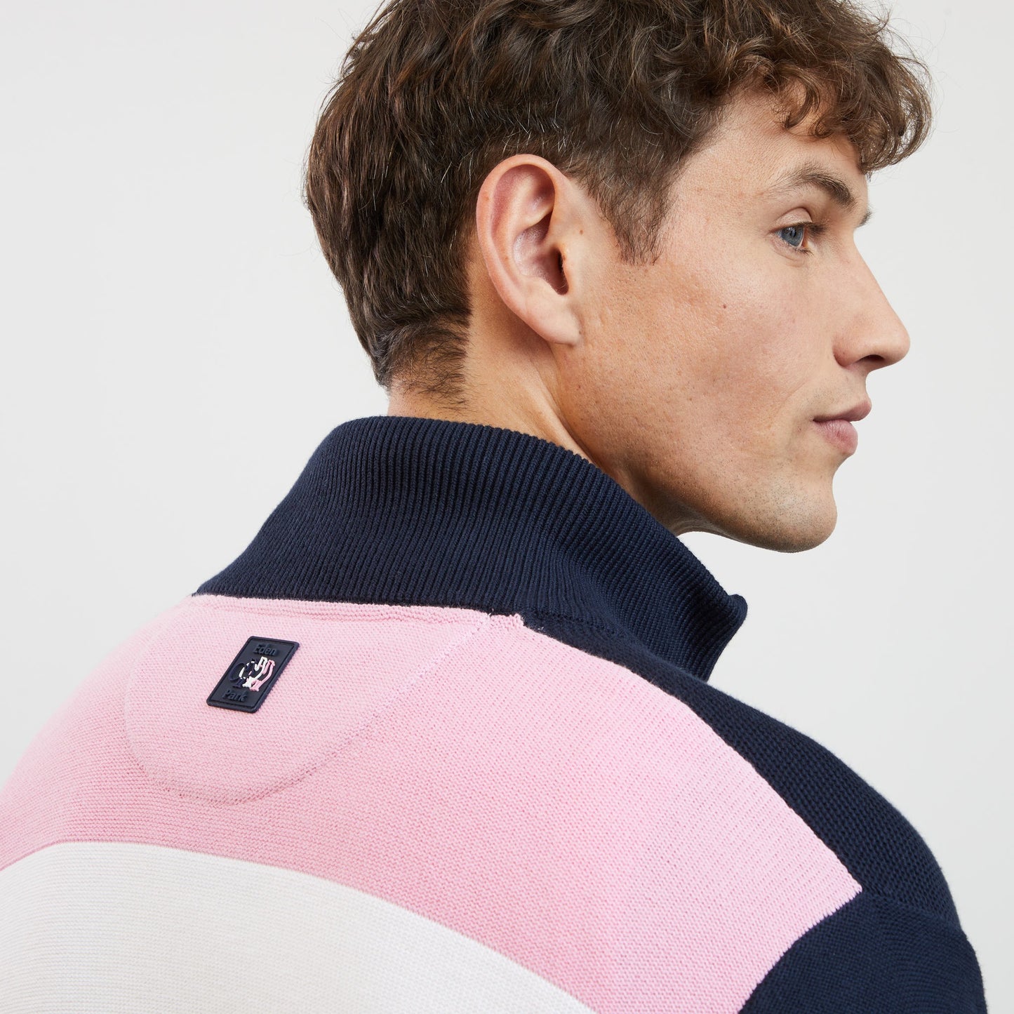 Cardigan bleu marine avec dos tricolore