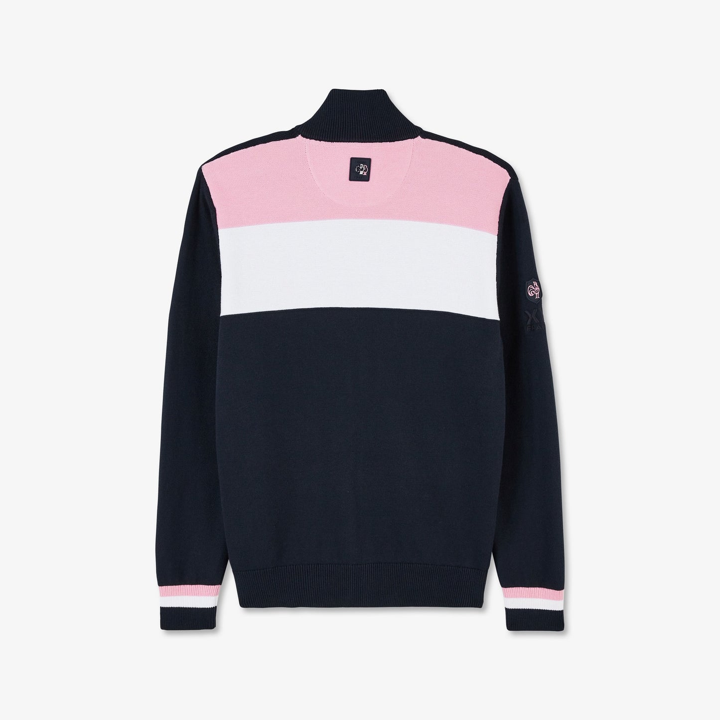 Cardigan bleu marine avec dos tricolore