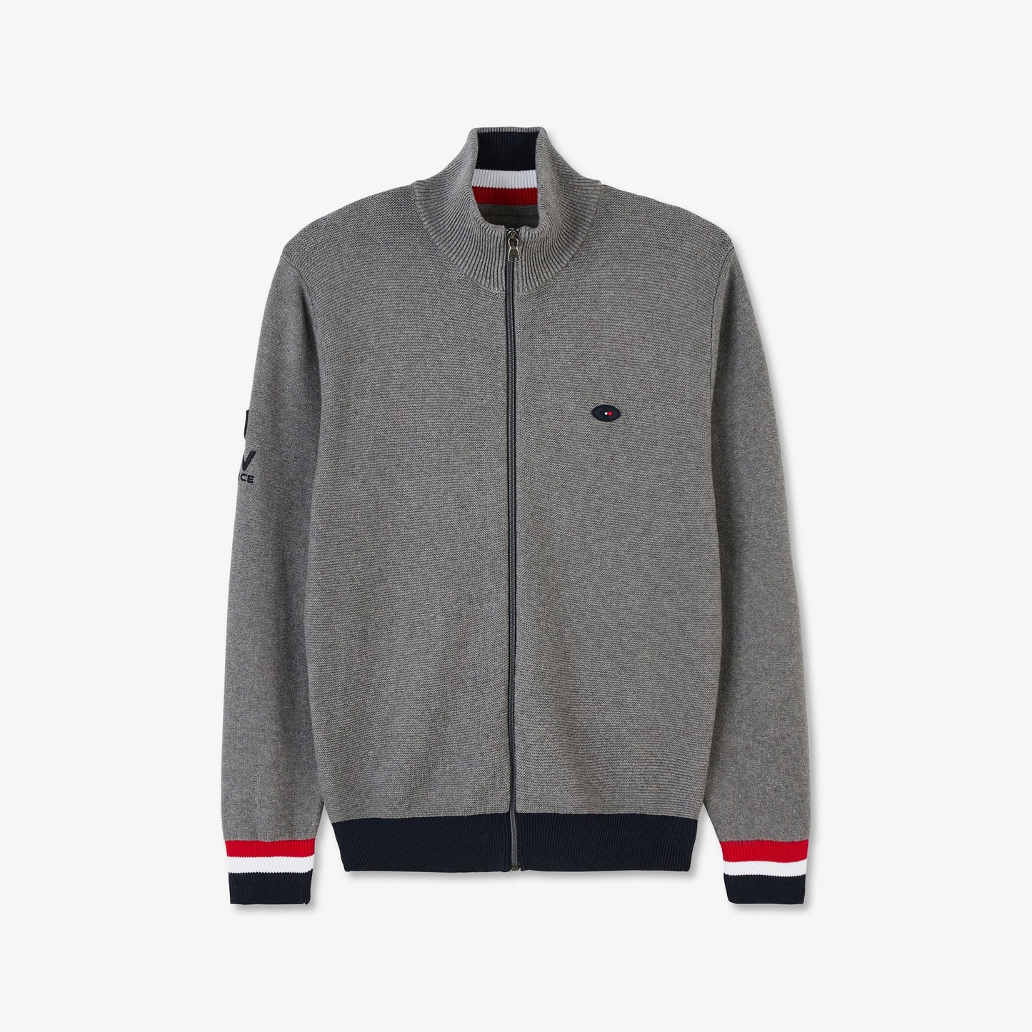 Cardigan gris avec dos tricolore