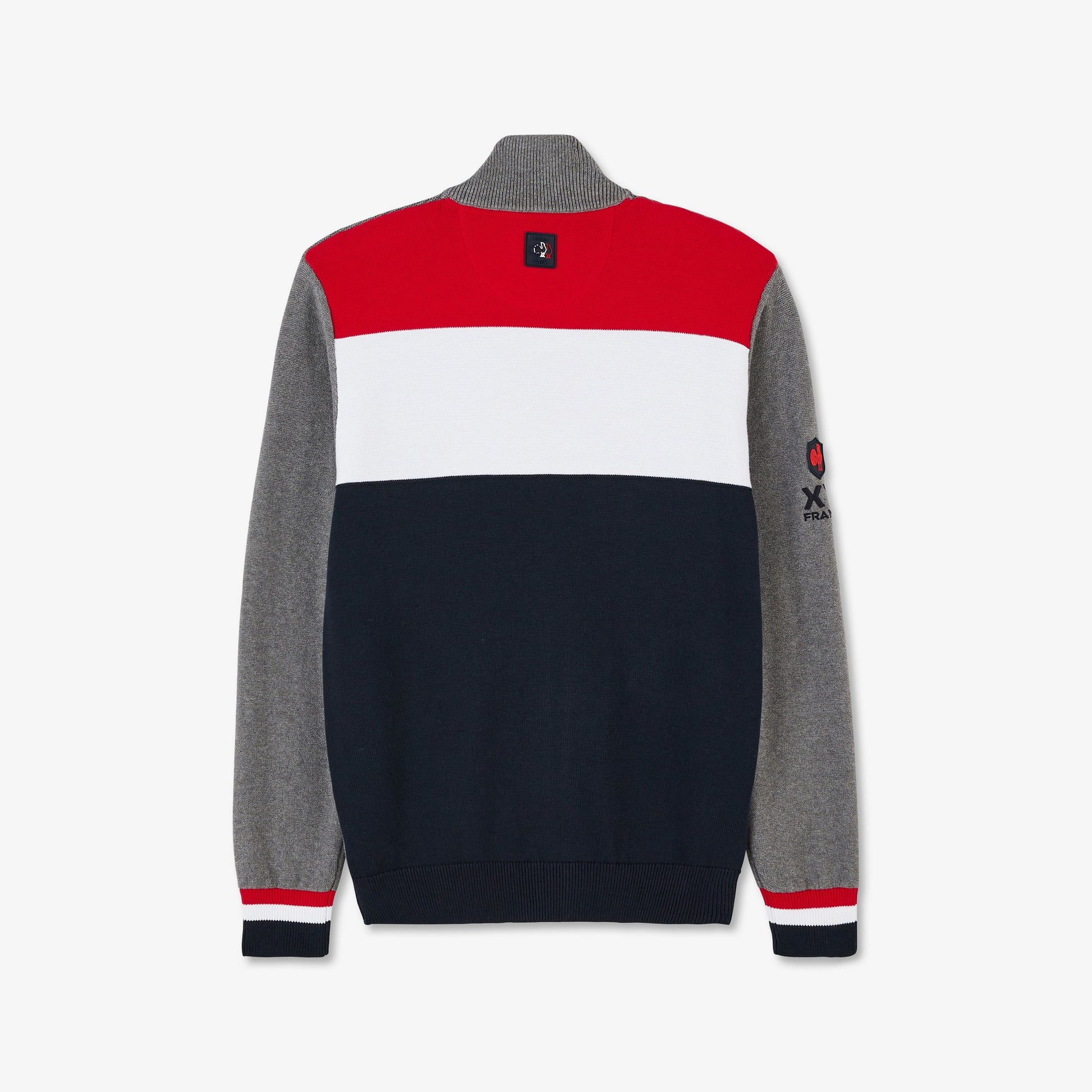 Cardigan gris avec dos tricolore
