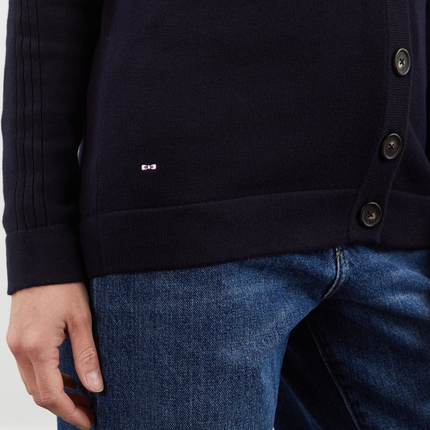 Cardigan bleu marine uni