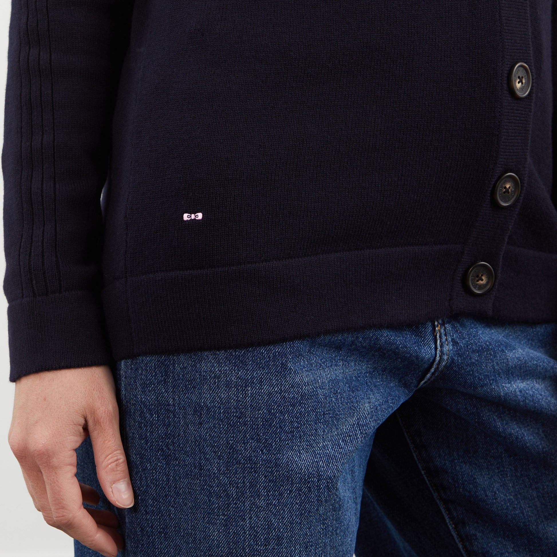 Cardigan bleu marine uni