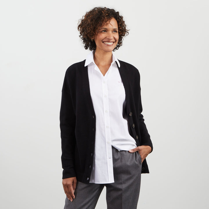 Cardigan noir uni
