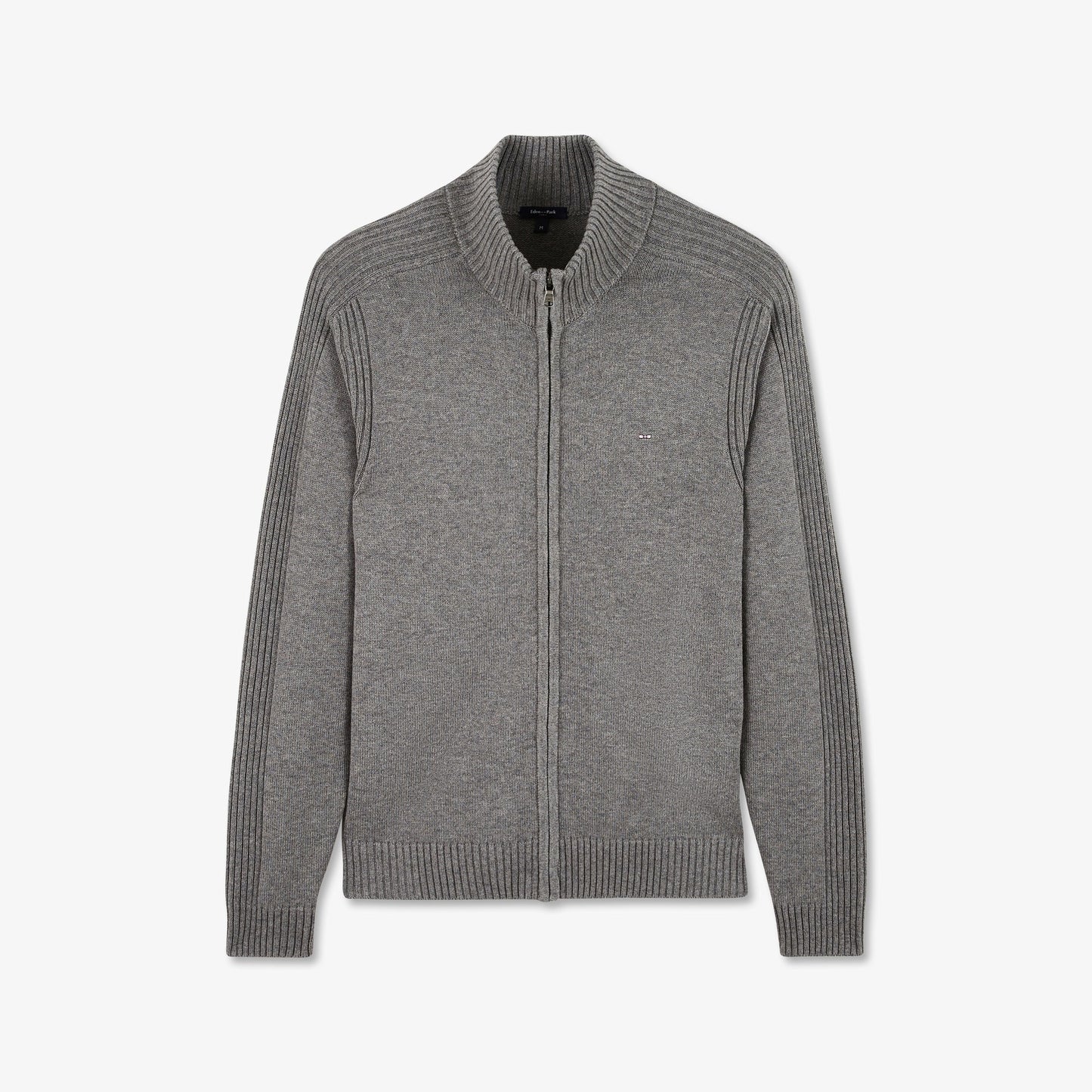 Cardigan gris zippé uni