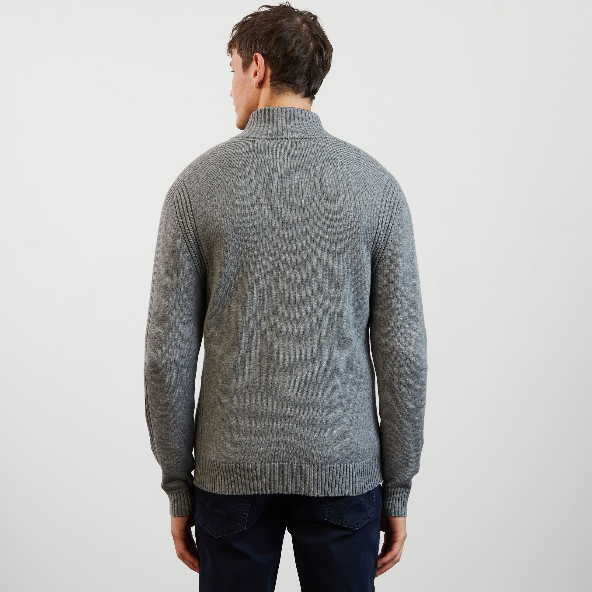 Cardigan gris zippé uni
