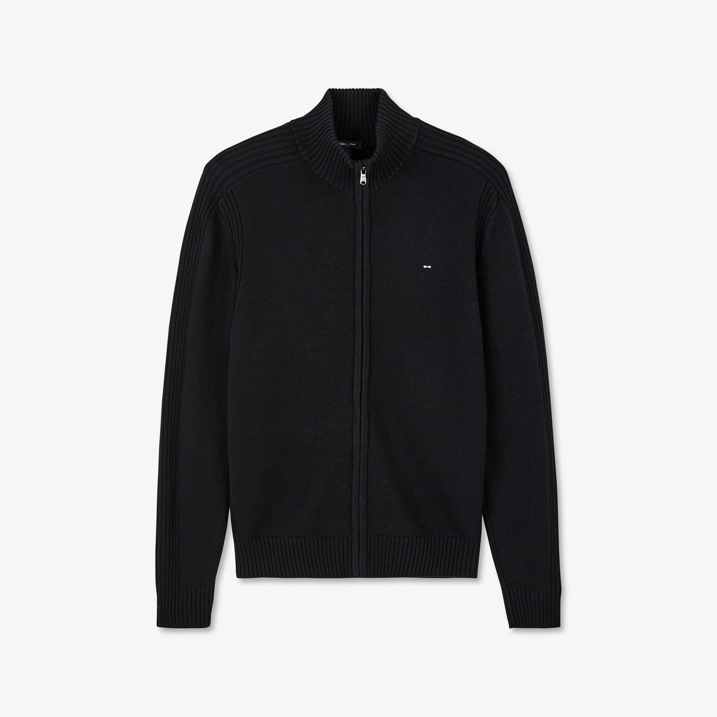 Cardigan noir zippé uni