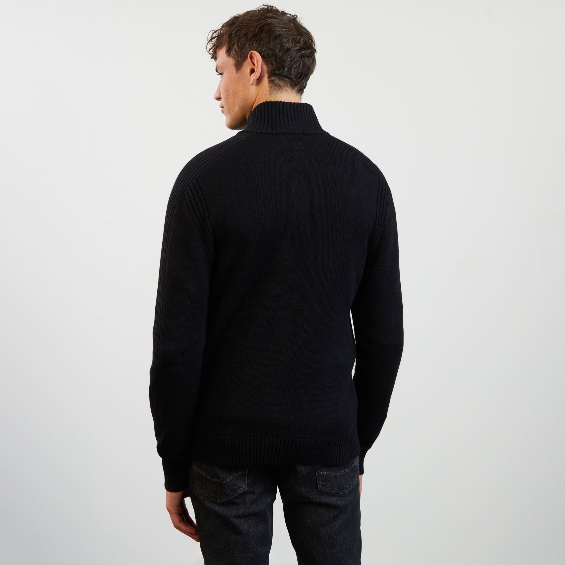 Cardigan noir zippé uni